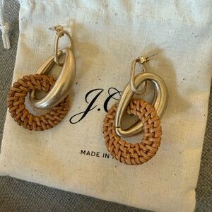 J.Crew Gold Statement Earrings- pouch included! Worn once!